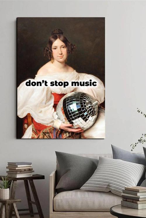 Don'T Stop Musıc Woman Kanvas Tablo Çok Renkli 35 x 50