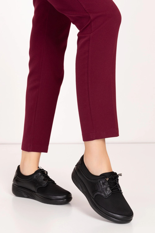 Comfort Bolle Ortopedik Deri Strech Ayakkabı at.4206 Siyah