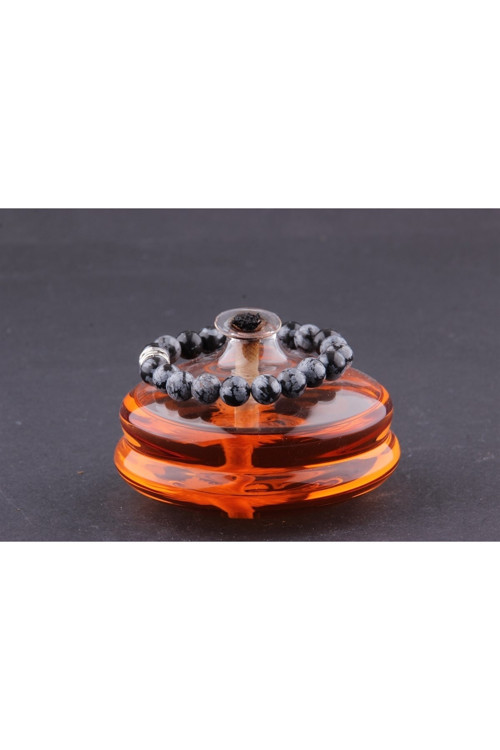 Karlı Obsidyen Doğal Taş Bileklik - 8 Mm