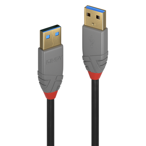 Lindy LIN-36754 5 Mt USB 3.2 A to USB 3.2 A 5Gbps Anthra Lien USb Kablosu
