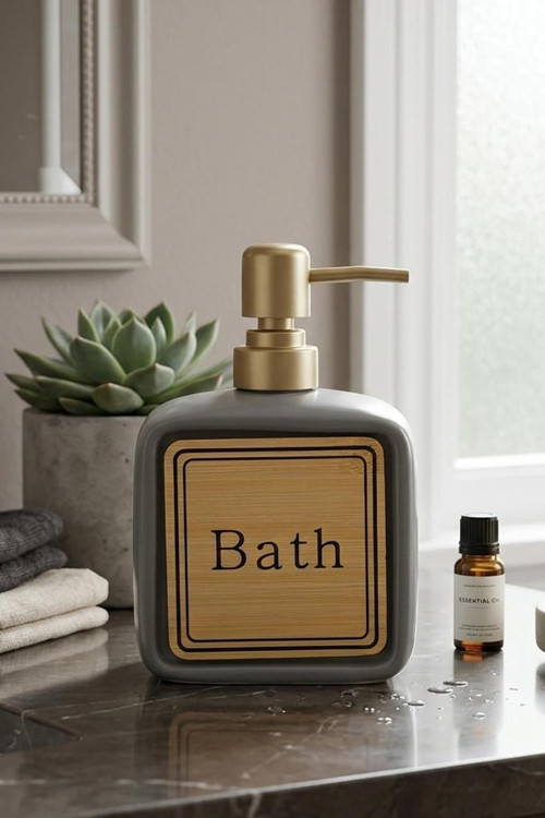 Porselen Sıvı Sabunluk 350ml Bath Gri 48392
