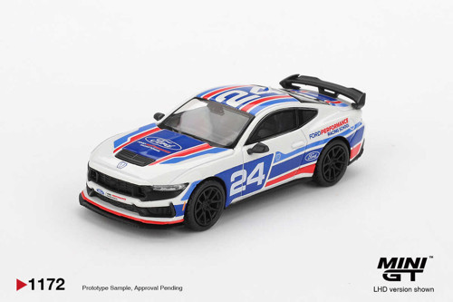1:64 Ford Mustang Dark Horse #24 Ford Performance Racing School Model Araba MGT01172