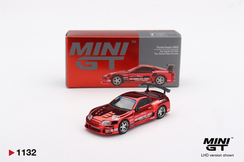 1:64 Toyota Supra A80 Top Secret GT-300 Red Chrome Model Araba MGT01132