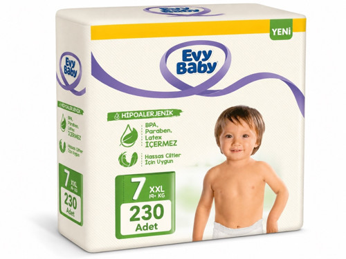 Bebek Bezi 7 Beden 19+ KG XXLarge 230 Adet Mega Süper Fırsat Pk
