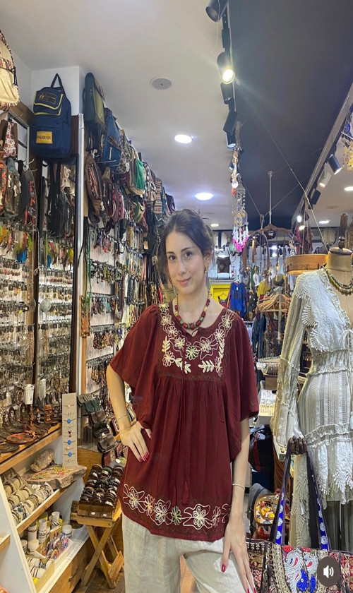 Bohem ve otantik standart beden %yüz pamuk işlemeli BLUZ 36-46 bedenler arası uygun