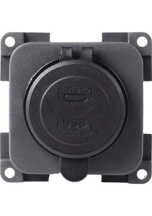 Obus Karavan Cbe Type-c + 3a Usb-a Kapaklı Şarj Soketi Mp2usbc/g 12v 3a