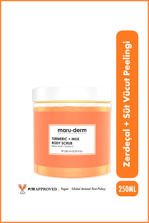 Body Scrub | Zerdeçal + Süt Vücut Peelingi | C Vitamini + Ferulik Asit 250 ML