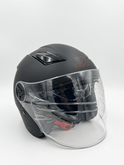 OSO HELMET YARIM KASK GÖZLÜKLÜ SİYAH - L BEDEN