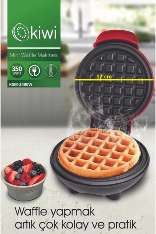 Ksm-2400W Yapışmaz Plakalı Mini Waffle Makinesi