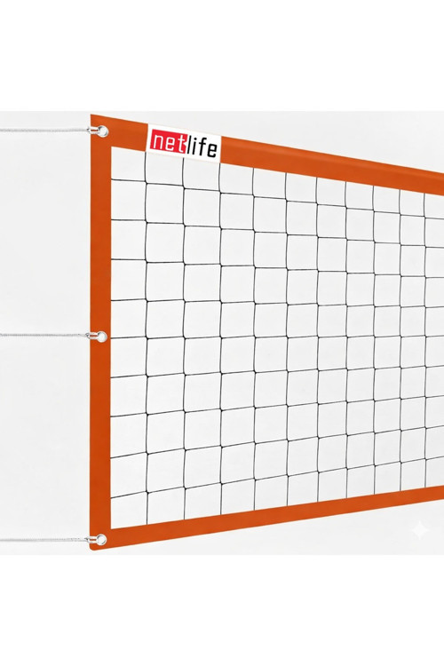 Voleybol Filesi Turuncu Ekonomik Renkli Okul Tipi 70cm X 4 Metre