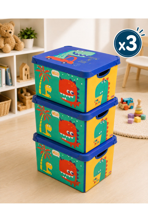 Style Box Dude Dekoratif Oyuncak Kutu Seti - 3x 20 Litre