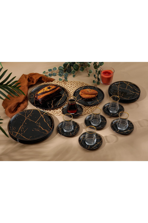 Siyah Mermer 24 Prç Set