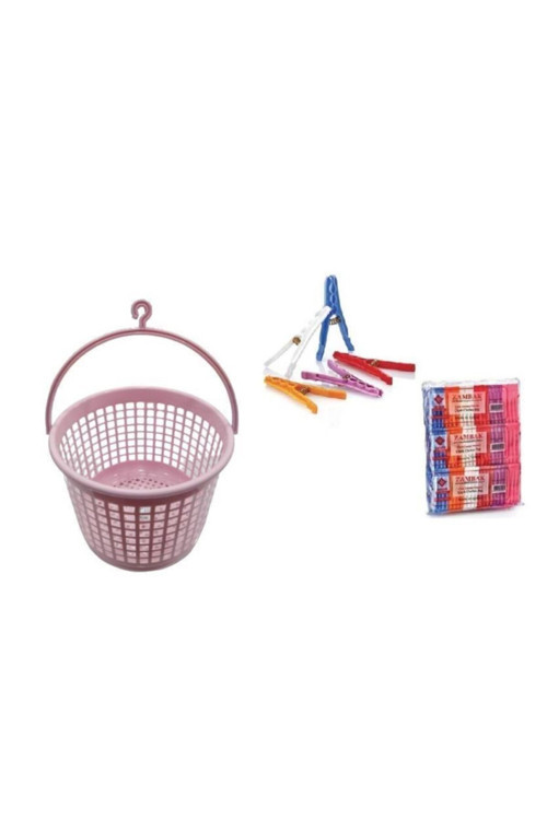 Mandal Sepeti + 1 Paket Çiçek Çamaşır Mandalı(144 Adet)