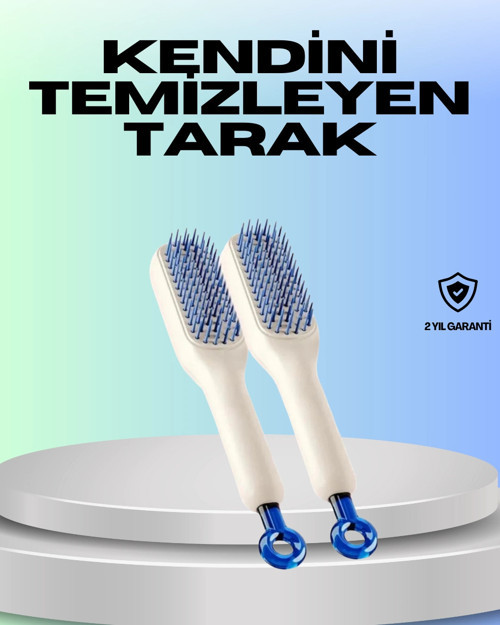 ® Kendini Temizleyen Ergonomik Saç Tarağı – ABS Gövde Silikon Diş