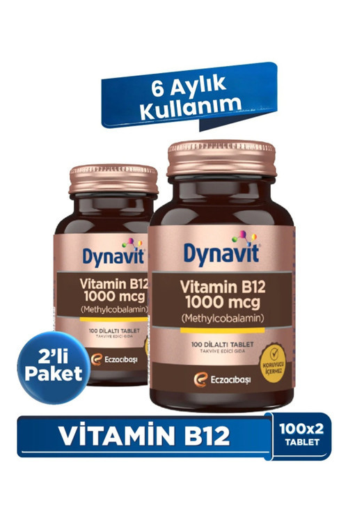 Vitamin B12 1000 mcg 100 Dilaltı Tablet x2 - Methylcobalamin - Hafıza & Enerji