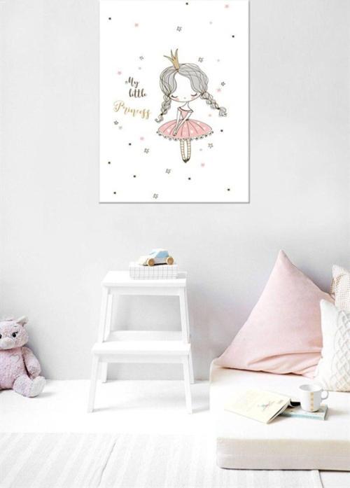 138 Minik Prenses Kanvas Çocuk Tablo Çok Renkli 50 x 70