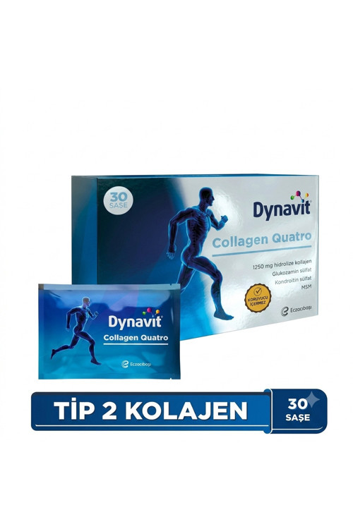 Collagen Quatro 30 Saşe x 2 - 2 Aylık Kullanım Hidrolize Peptit Tip 2 Tavuk Kolajeni
