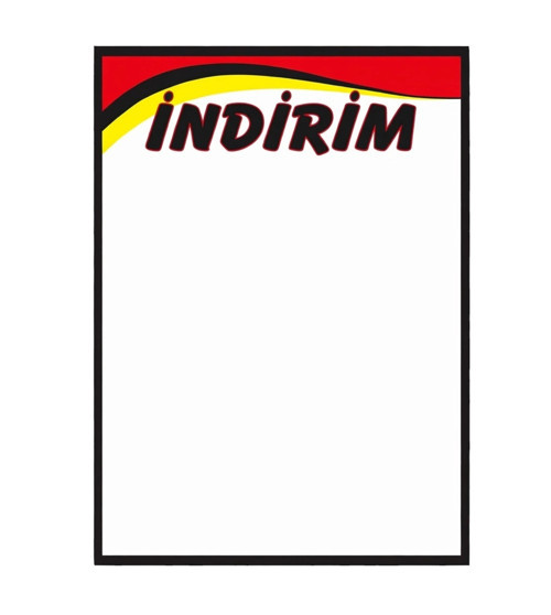 Market İndirim Afişi Kuşe Kağıt 32x45 cm 50 li Pk.