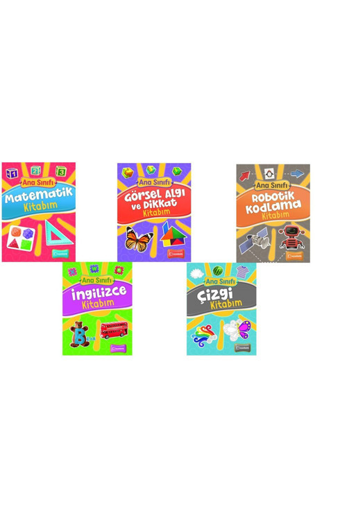 Ana Sınıfı Görsel Algı Ve Dikkat . Çizgi Kitabım.Matematik Kitabım.Robotik Kodlama.İngilizce Kitabı