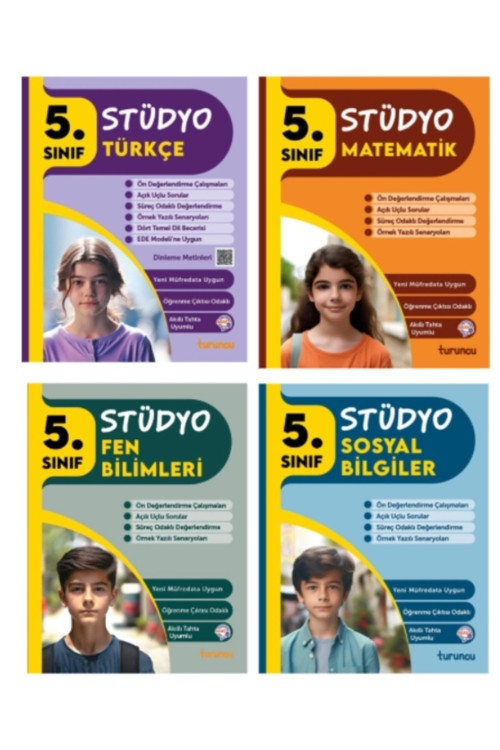 Tudem Yayınları 5.Sınıf Stüdyo Türkçe - Matematik - Fen Bilimleri - Sosyal Bilgiler 4'Lü Set