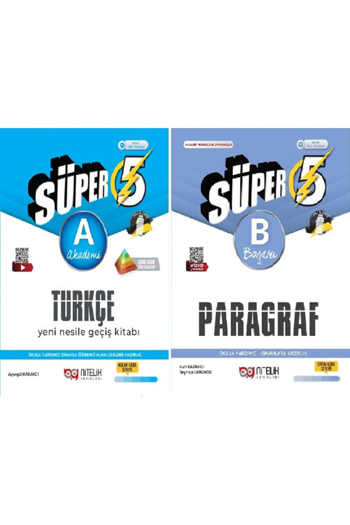 Nitelik 5.Sınıf Süper Türkçe A (Akademi)+Süper Paragraf (B) Soru Kitabı 2 Kitap "Maarif Modeli"