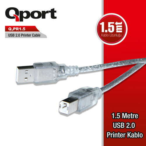 1.5M USB2.0 PRINTER KABLOSU (Q-PR1.5)