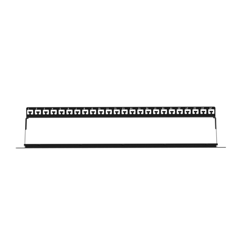 Modular Patch Panel, shielded 24-port, blank, 1U, rack mount, black RAL 900
