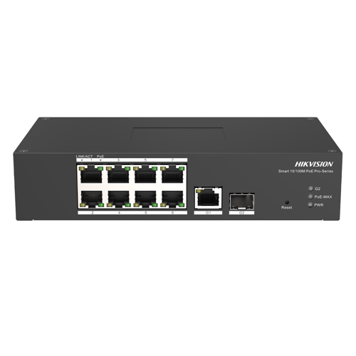 HIKVISION DS-3T1310P-SI/HS | 8xFE | 110W | 1xGE+1xSFP | L2 Managed | Endüstriyel