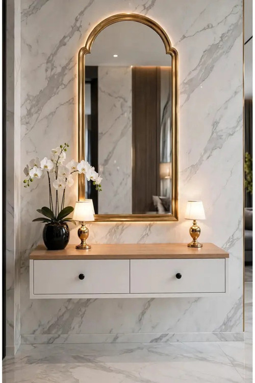 Modern MDF Beyaz 2 Kapaklı Makyaj Masası - Dresuar