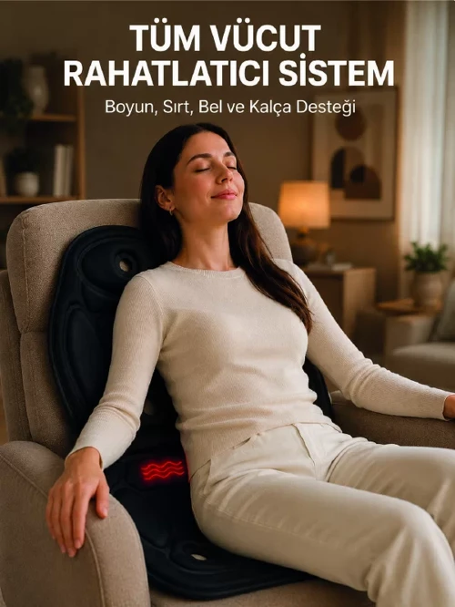 Titreşimli Isıtmalı Koltuk Tipi Masaj Minderi Ergonomik Tasarım