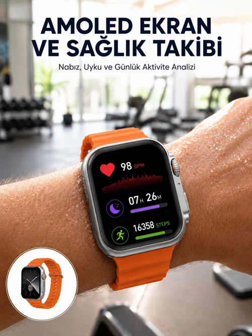 Akıllı Saat Unisex Titanyum Kasa 47mm Amoled Ekran GPS ve Sesli Görüşme