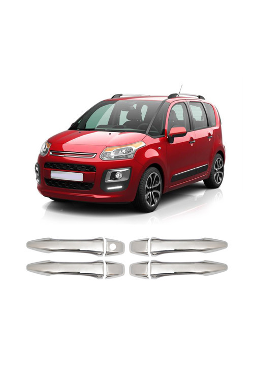 Citroen C3 Picasso Uyumlu 2009-2017 Krom Kapı Kolu 4 Kapı Paslanmaz Çelik