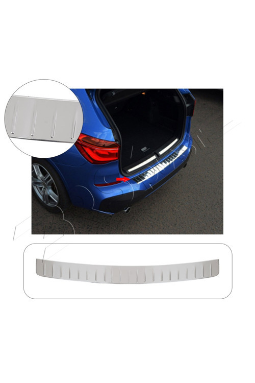 BMW X1 E91 Wagon Uyumlu 2005-2008 Krom Arka Tampon Üstü Koruma Paslanmaz Çelik