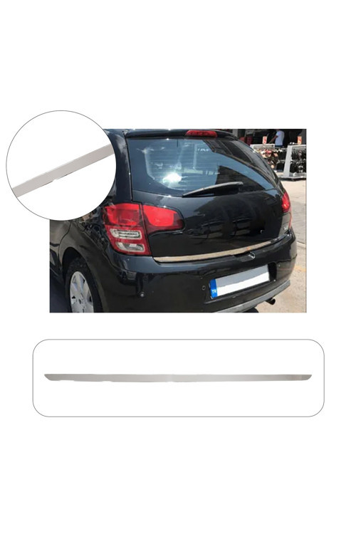 Citroen C3 Uyumlu 2009 ve üzeri Krom Bagaj Alt Çıtası Paslanmaz Çelik