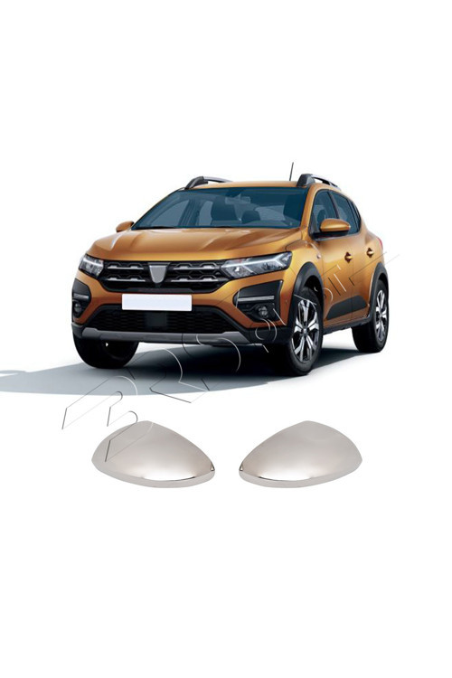 Dacia Sandero Uyumlu 2021 Ve Üzeri Krom Ayna Kapağı 2 Parça Paslanmaz Çelik