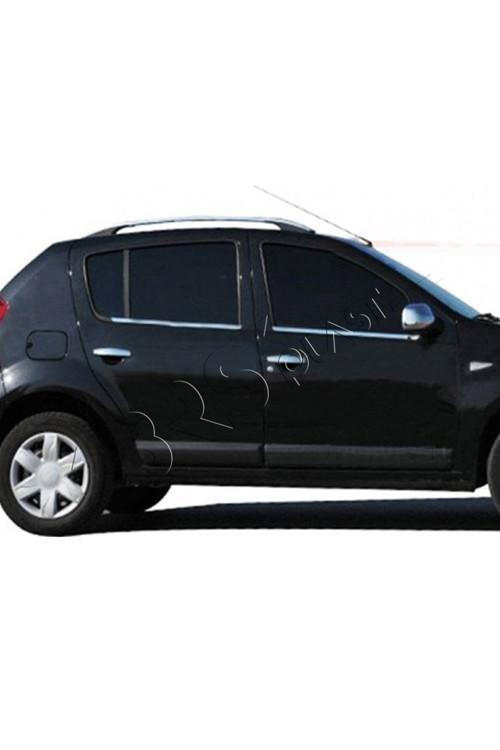 Dacia Sandero Stepway Uyumlu 2006-2012 Krom Cam Çıtası 4 Parça Paslanmaz Çelik