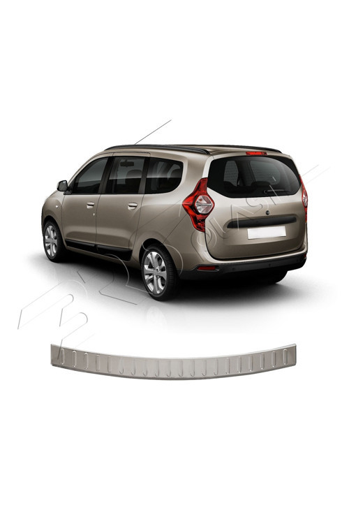 Dacia Lodgy Uyumlu 2012 ve Üzeri Krom Arka Tampon Üstü Koruma Paslanmaz Çelik
