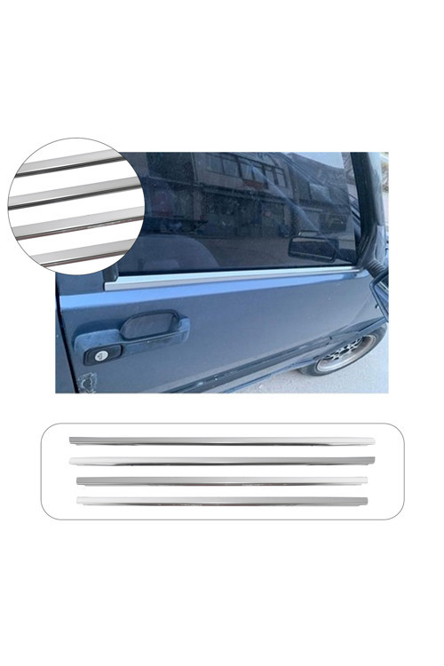 Fiat Uno Uyumlu Krom Cam Çıtası 4 Pasça Paslanmaz Çelik