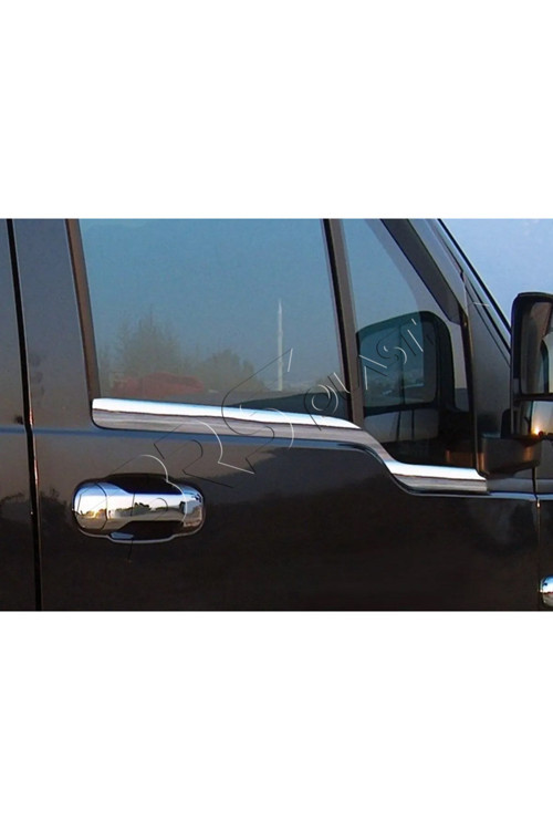 Ford Connect Uyumlu 2003-2014 Krom Cam Çıtası 2 Parça Paslanmaz Çelik