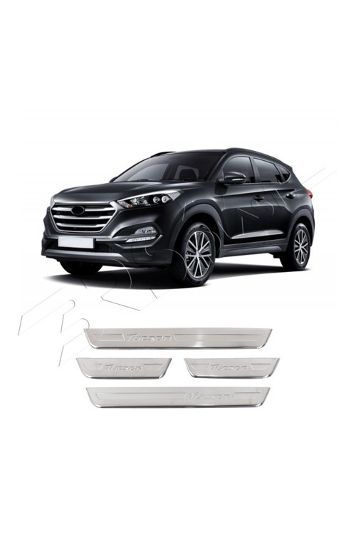 Hyundai Tucson Uyumlu 2015-2018 Krom Kapı Eşiği 4 Parça Paslanmaz Çelik