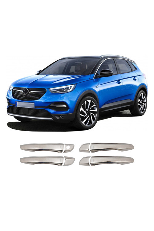 Opel Grandland X Uyumlu 2017-2021 Krom Kapı Kolu 4 Kapı Paslanmaz Çelik