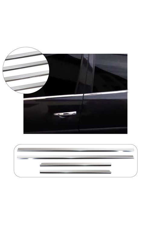 Peugeot 206 Uyumlu 1998-2012 Krom Cam Çıtası 4 Parça Paslanmaz Çelik