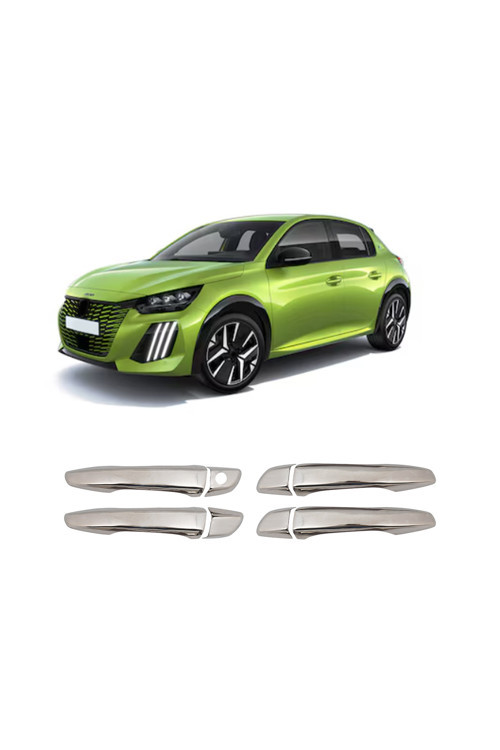Peugeot 208 Uyumlu 2020 Ve Üzeri Krom Kapı Kolu 4 Kapı Paslanmaz Çelik