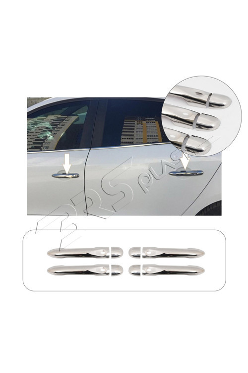 Renault Fluence Uyumlu 2010-2016 Krom Kapı Kolu 4 Kapı 4 Kol Sensörlü Paslanmaz Çelik