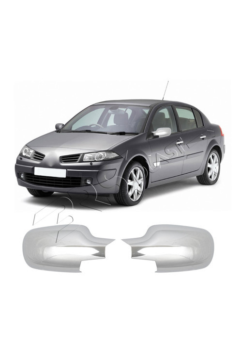 Renault Megane 2 Uyumlu 2004-2010 Ayna Kapağı 2 Parça Abs Krom Kaplama