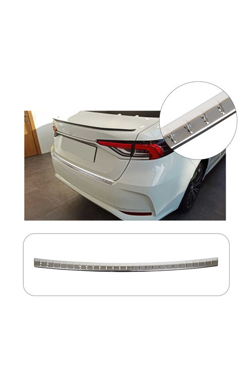 Toyota Corolla Uyumlu 2019 Ve Üzeri Krom Arka Tampon Üstü Koruma Paslanmaz Çelik