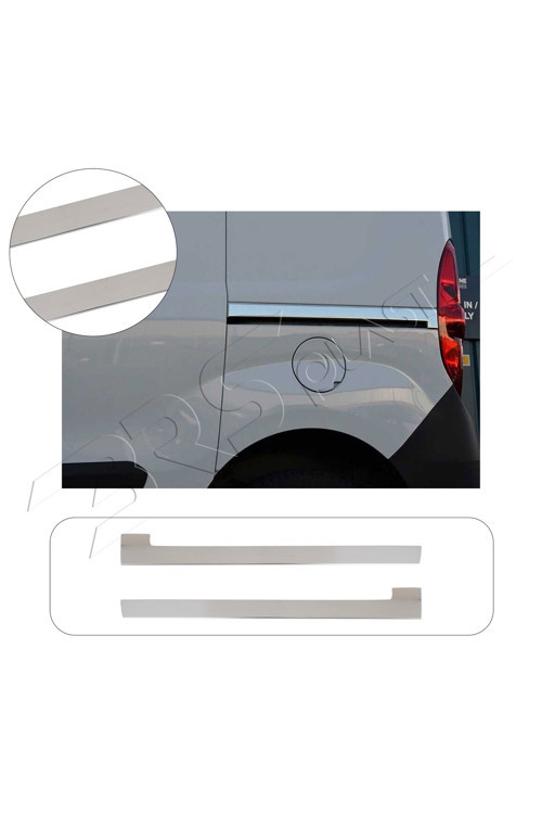 Renault Kangoo Uyumlu 2008 Ve Üzeri Krom Sürgü Çıtası 2 Parça Paslanmaz Çelik