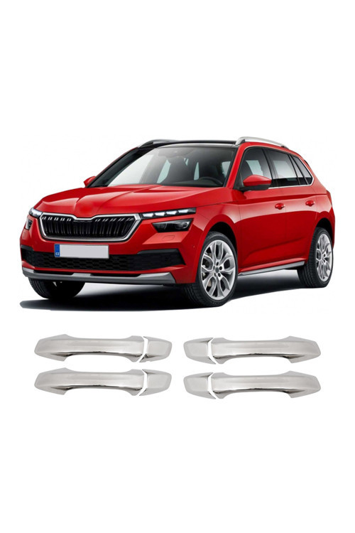 Skoda Kamiq Uyumlu 2020 Ve Üzeri Krom Kapı Kolu 4 Kapı Deliksiz Paslanmaz Çelik