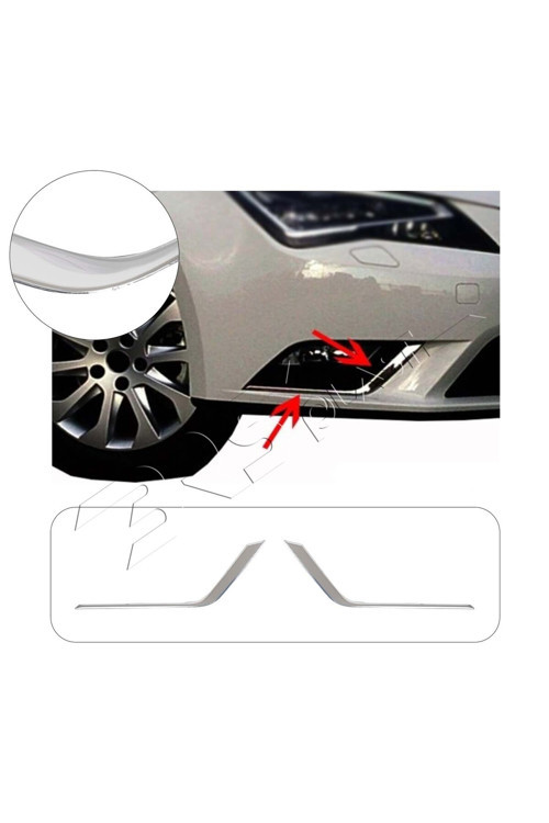 Seat Leon Uyumlu 2012-2020 Krom Sis Çerçevesi 2 Parça Paslanmaz Çelik