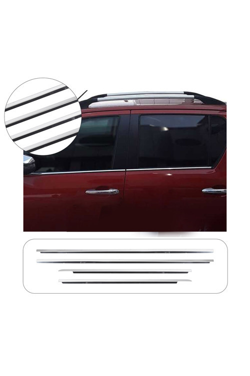 Toyota Hilux Uyumlu 2006-2014 Krom Cam Çıtası 4 Parça Paslanmaz Çelik